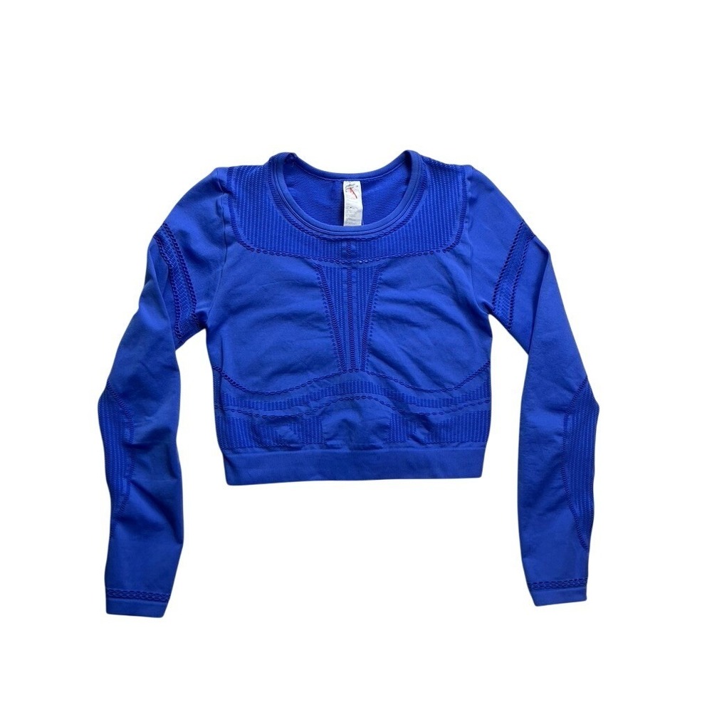Fabletics Jaymee Mesh L/S Top Women Size L‎ Blue NEW Active